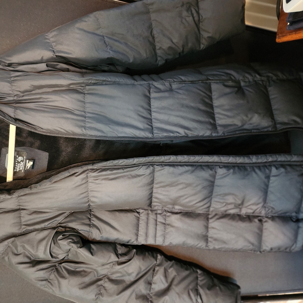 Mountain Hardwear Parka Jacket Womens Small Black Down Puffer Faux Fur Hood
